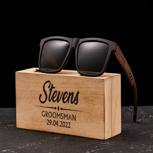 Personalized Wooden Sunglasses with Custom Engraving – The Perfect Groomsmen Proposal Gift