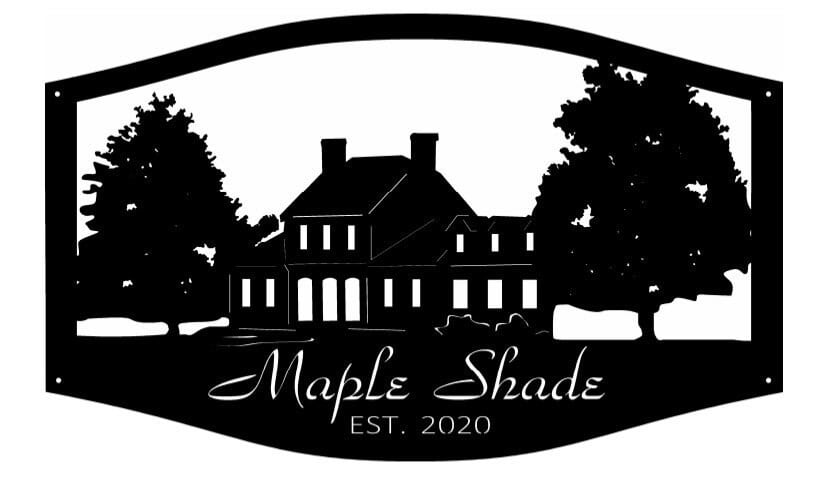 Custom Metal HOUSE sign with house and trees