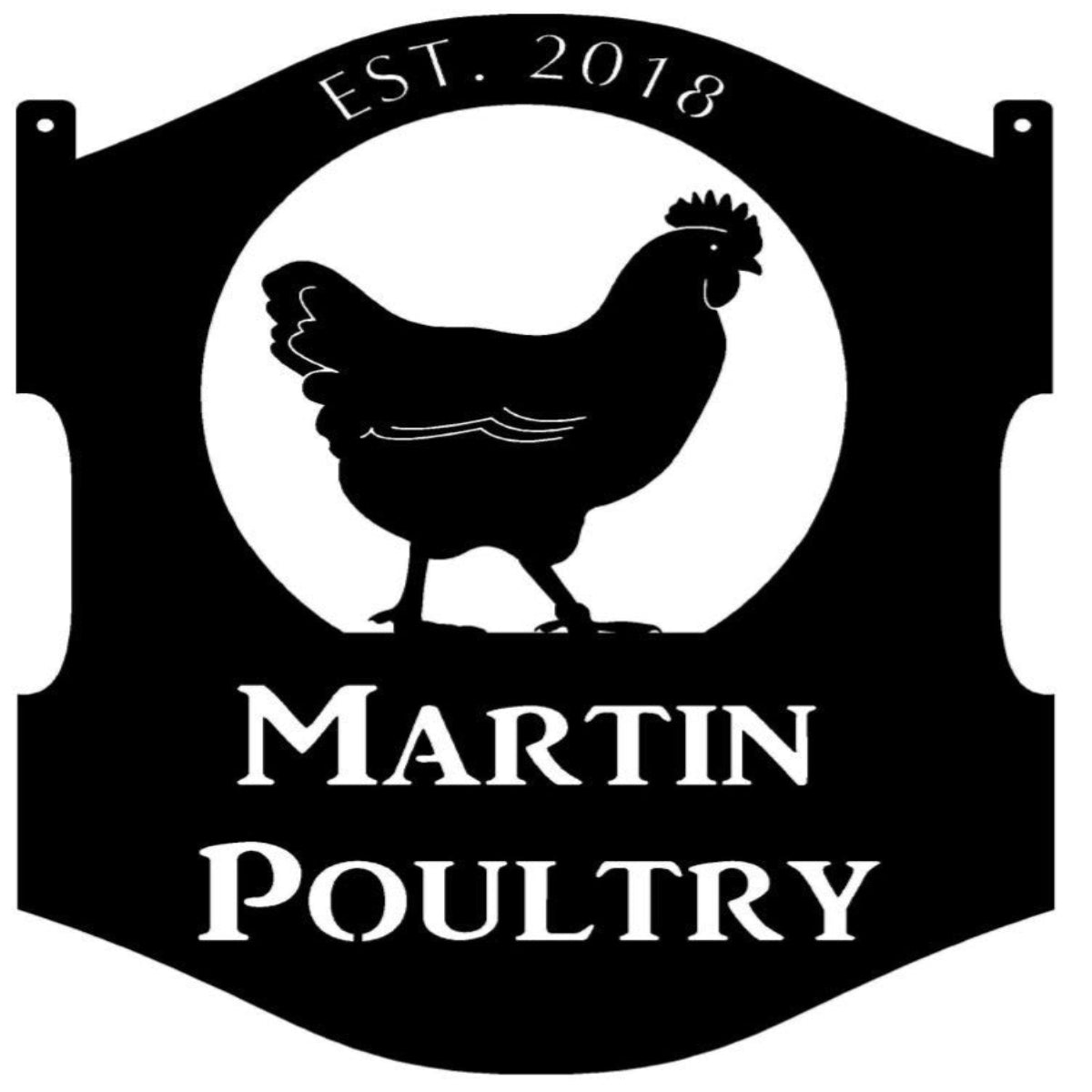 METAL CHICKEN SIGN and custom name