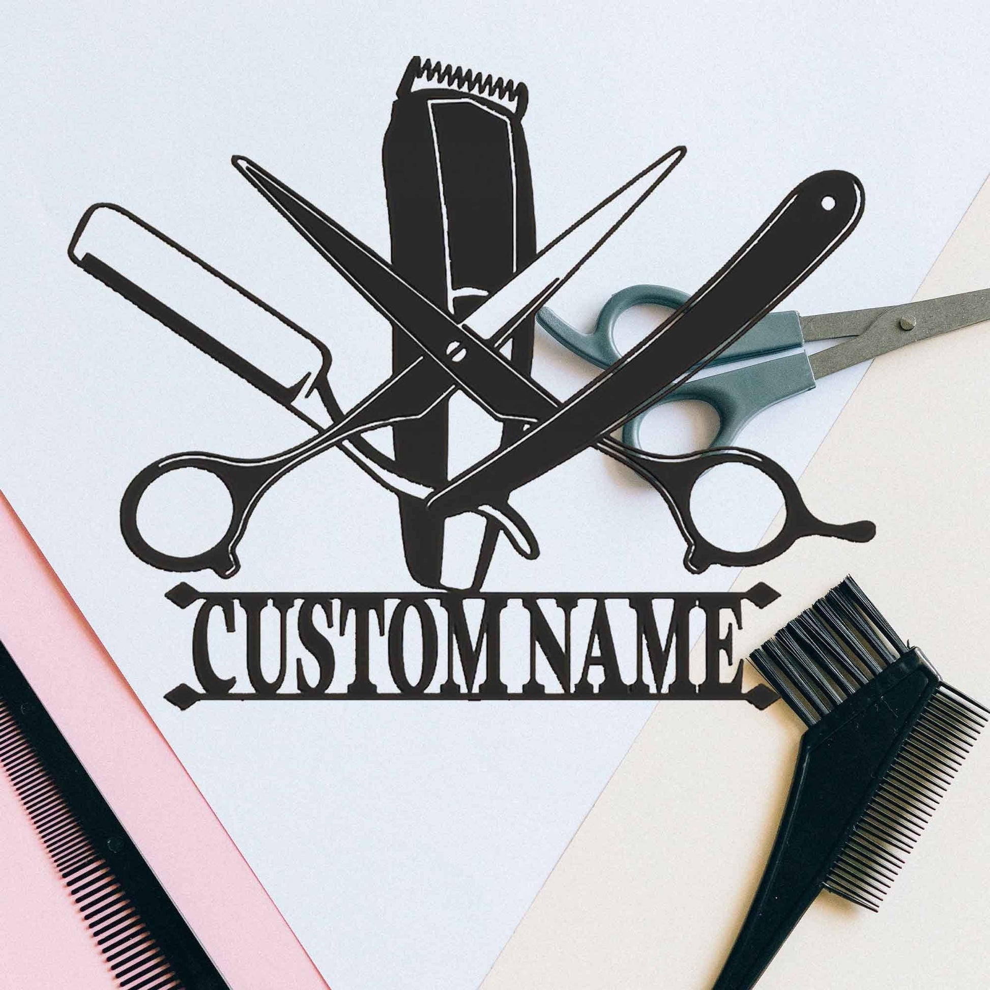 Custom Hairstylist Business Name Metal Sign, Custom Barber Shop Sign, Personalized Hair Dresser Metal Sign, Hair Salon Gift