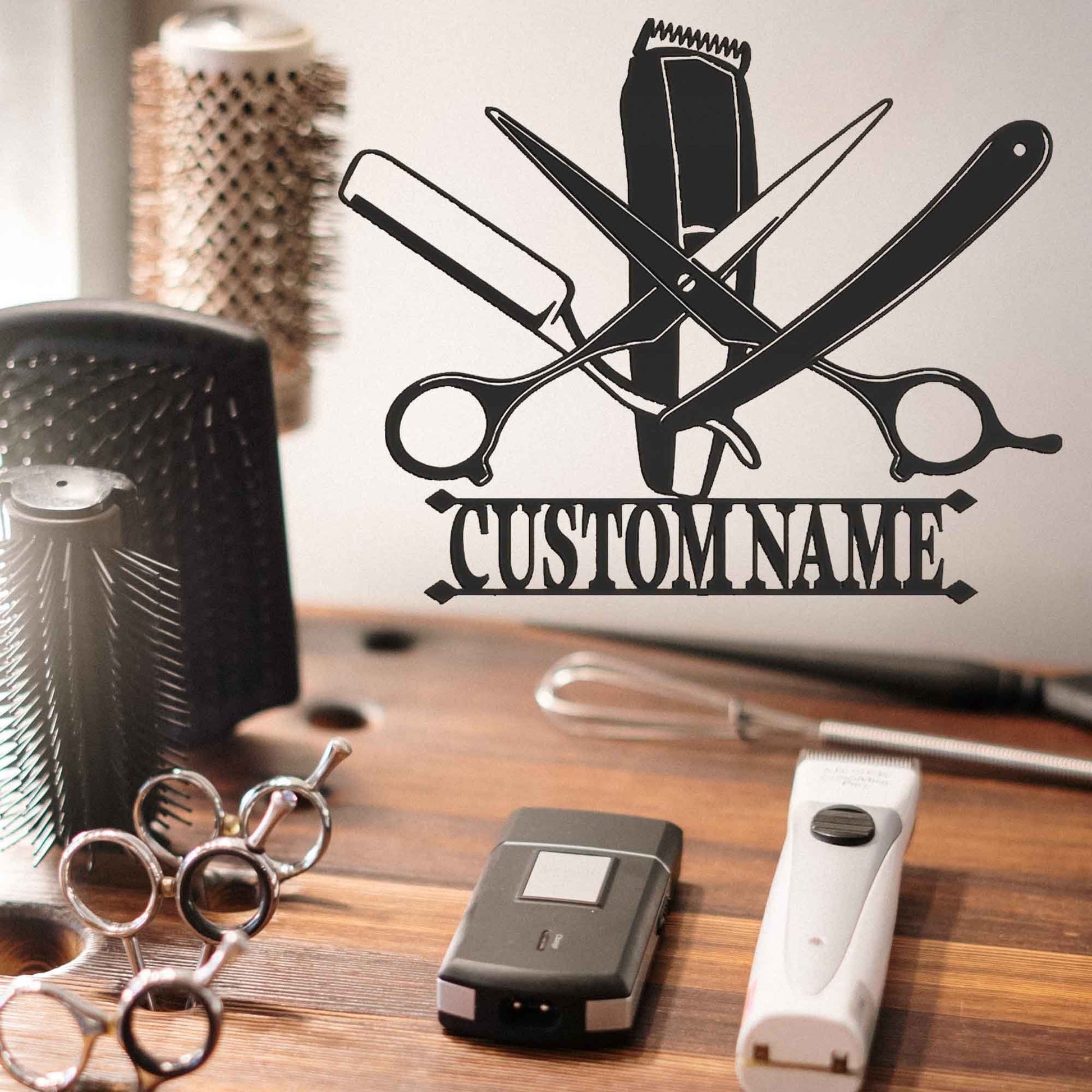 Custom Hairstylist Business Name Metal Sign, Custom Barber Shop Sign, Personalized Hair Dresser Metal Sign, Hair Salon Gift