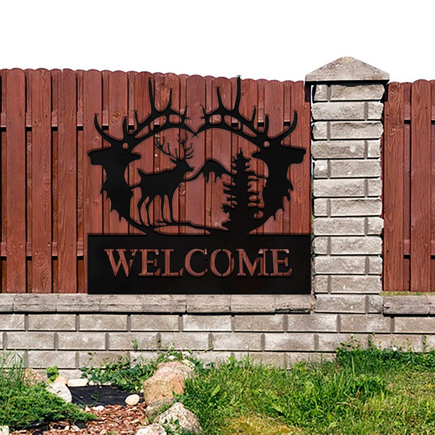 PersonalizedDeer Head Sign, custom Deer Antler Decor, Deer Hunter Gift, Christmas Gift For Him, Deer Name Metal Sign, Fathers Day Gift, LED sign