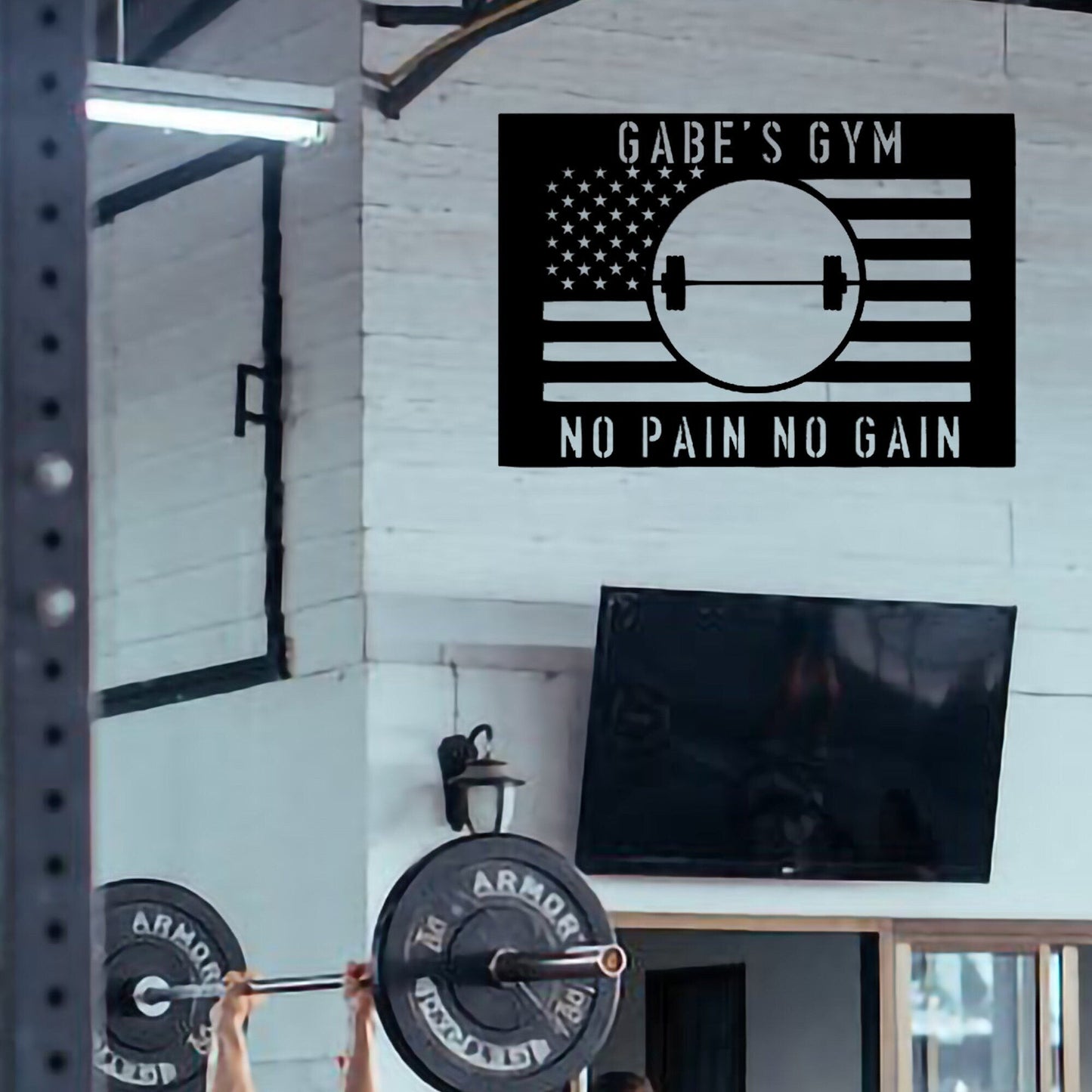 Custom Gym Name Metal, Gym Sign, Bedroom Wall Hanging, Living Room Hanging, Metal Decorations, Custom Crafts, Handmade Signs, Great Gifts