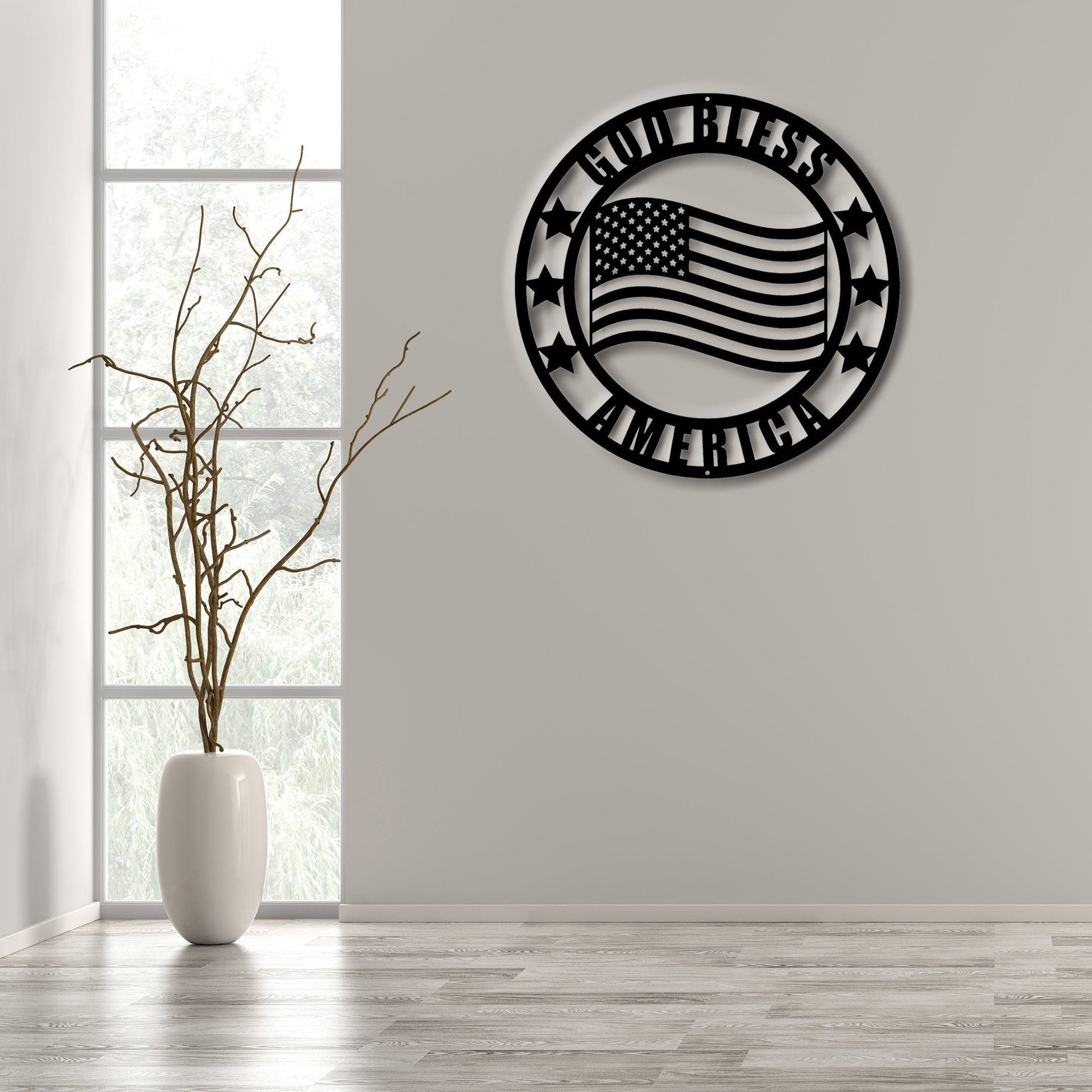 American Flag Metal Art Decor, Custom Workshop Metal Sign, Indoor And Outdoor Flag Sign, Patriotic Sign, American Freedom, LED Sign