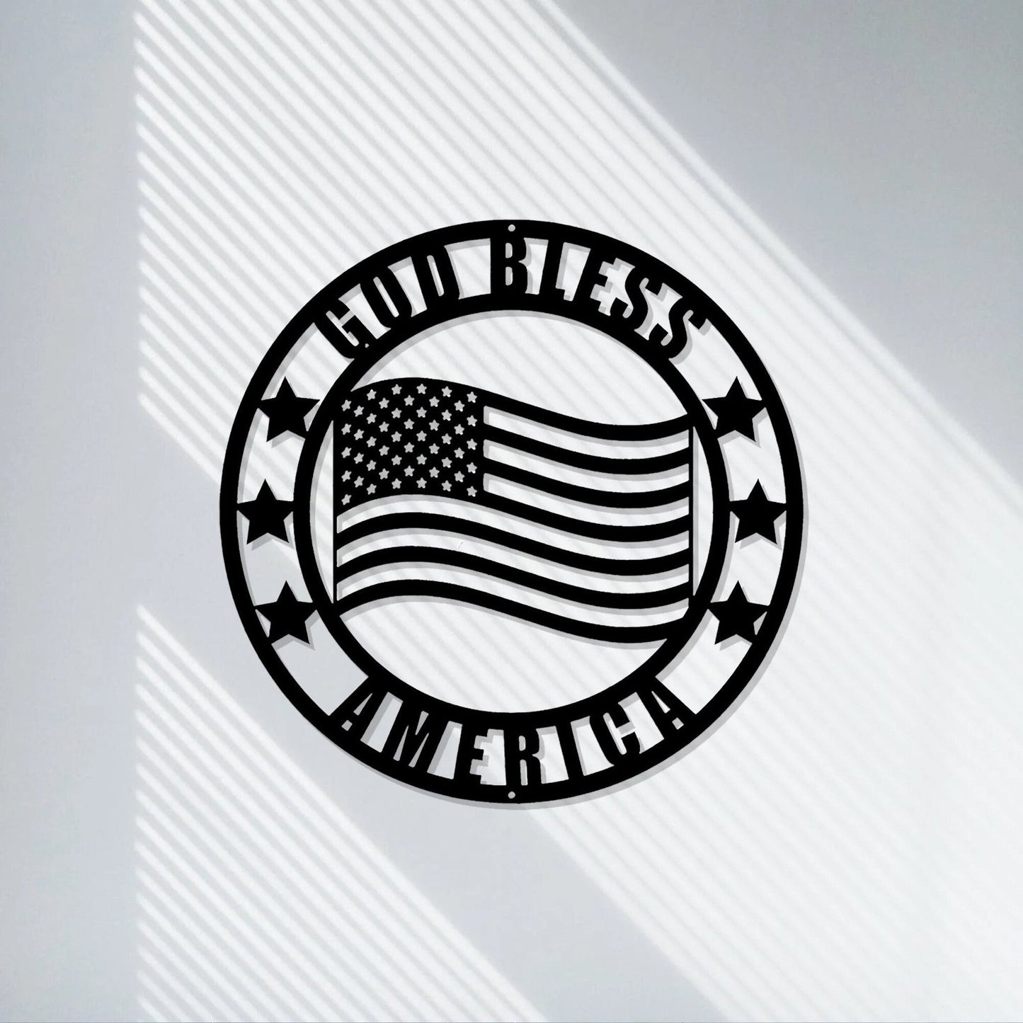 American Flag Metal Art Decor, Custom Workshop Metal Sign, Indoor And Outdoor Flag Sign, Patriotic Sign, American Freedom, LED Sign