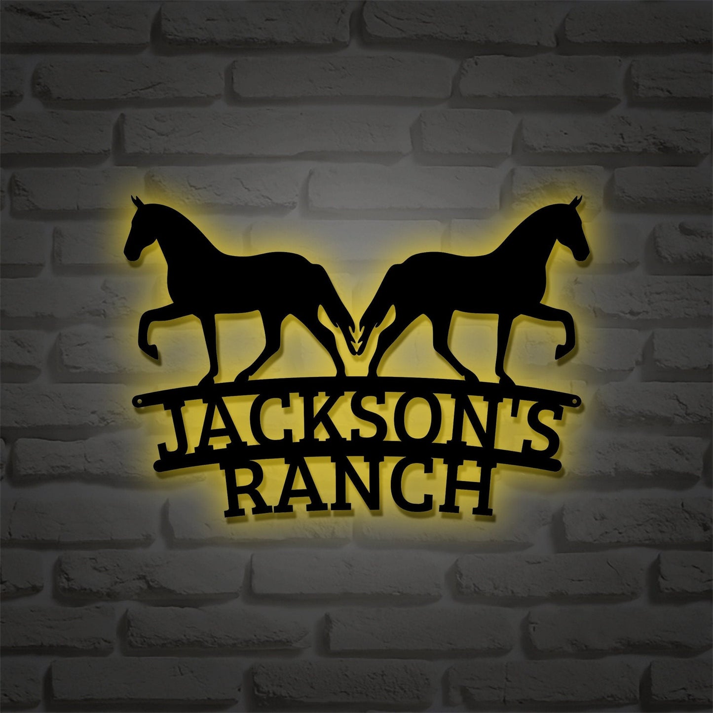 Custom Horse Metal Ranch Sign,Horse Barn Sign,Farmhouse Decor,Outdoor Family Name Sign,Fence,Metal Sign,Custom Metal Ranch Sign,LED Sign
