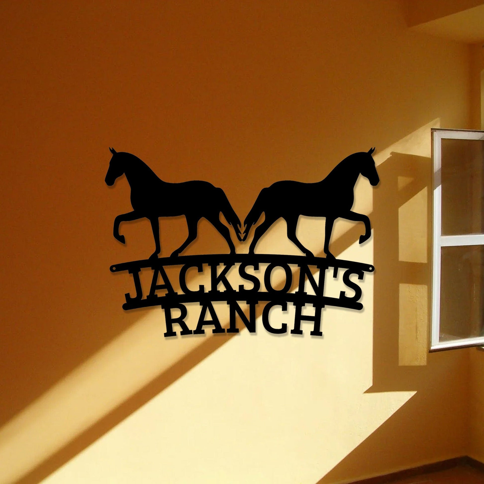 Custom Horse Metal Ranch Sign,Horse Barn Sign,Farmhouse Decor,Outdoor Family Name Sign,Fence,Metal Sign,Custom Metal Ranch Sign,LED Sign