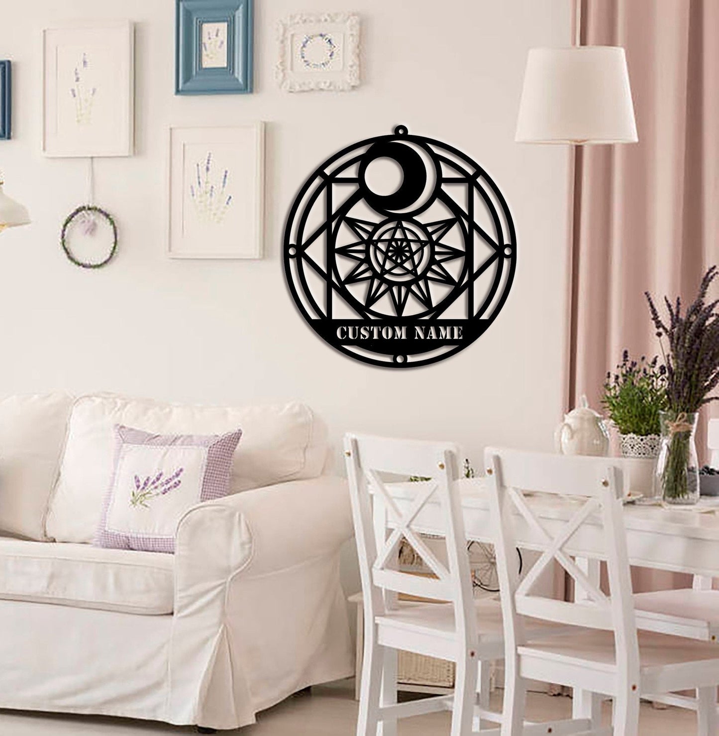 Personalized hand customized Bohemian Wall Art metal signs, Bohemian style art decoration,Yoga Home Office Living Room Decoration,LED Light