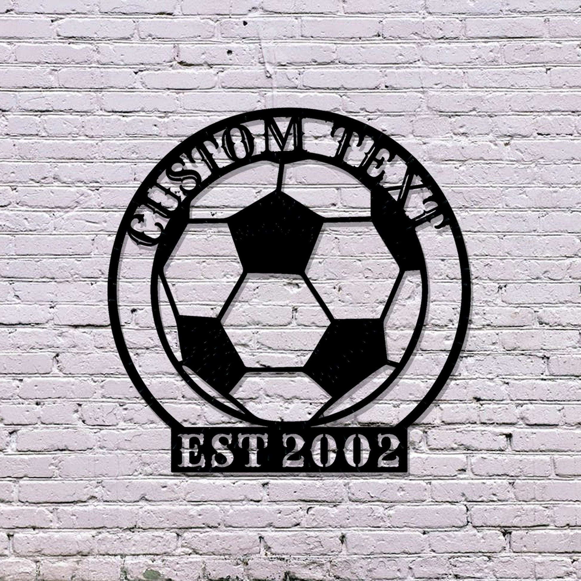 Personalized soccer metal sign, custom soccer name metal sign/World Cup gift/gift for him/metal wall art/LED light-emitting soccer wallsconce