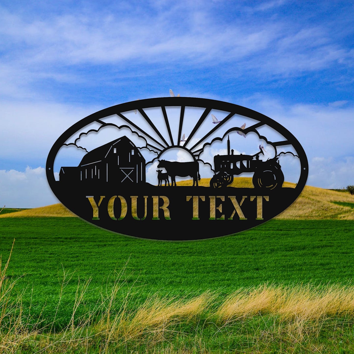 Custom Metal Farm Sign | Metal Sign for farmer| Farmhouse | Family Name Sign |farmers' gifts| Home Decor | Minimalist|Harvest|LED Sign