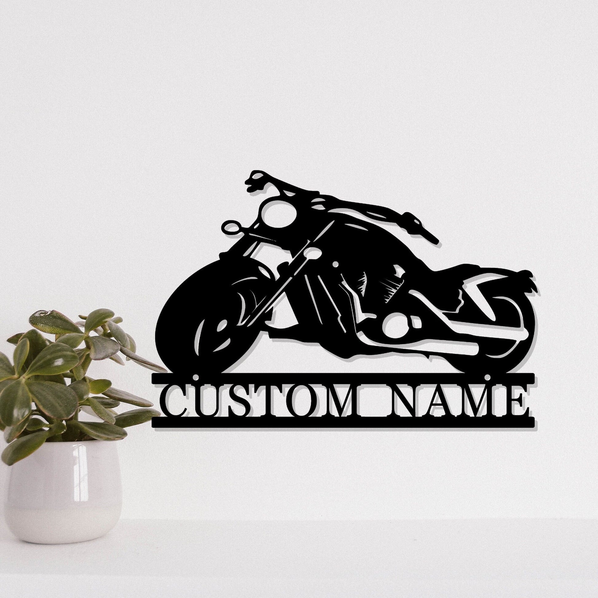 Personalized motorcycle metal wall art, custom motorcycle signs, dealership opening gifts, custom text gifts, dad's gifts, LED light signs
