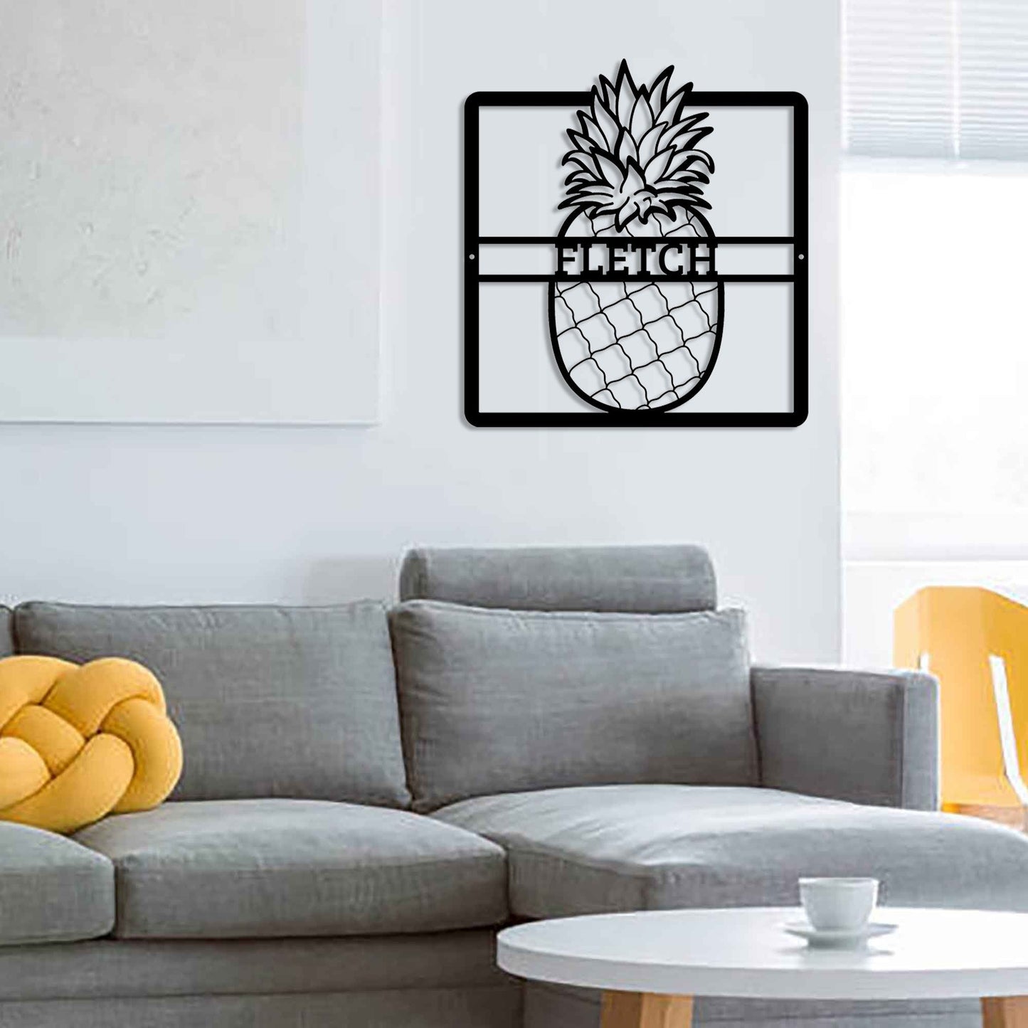 Personalized handmade Custom Metal Address Sign/PineappleMetal House Numbers/Pineapple Decor/Hawaiian Tropical Decor/Housewarming/LED Sign