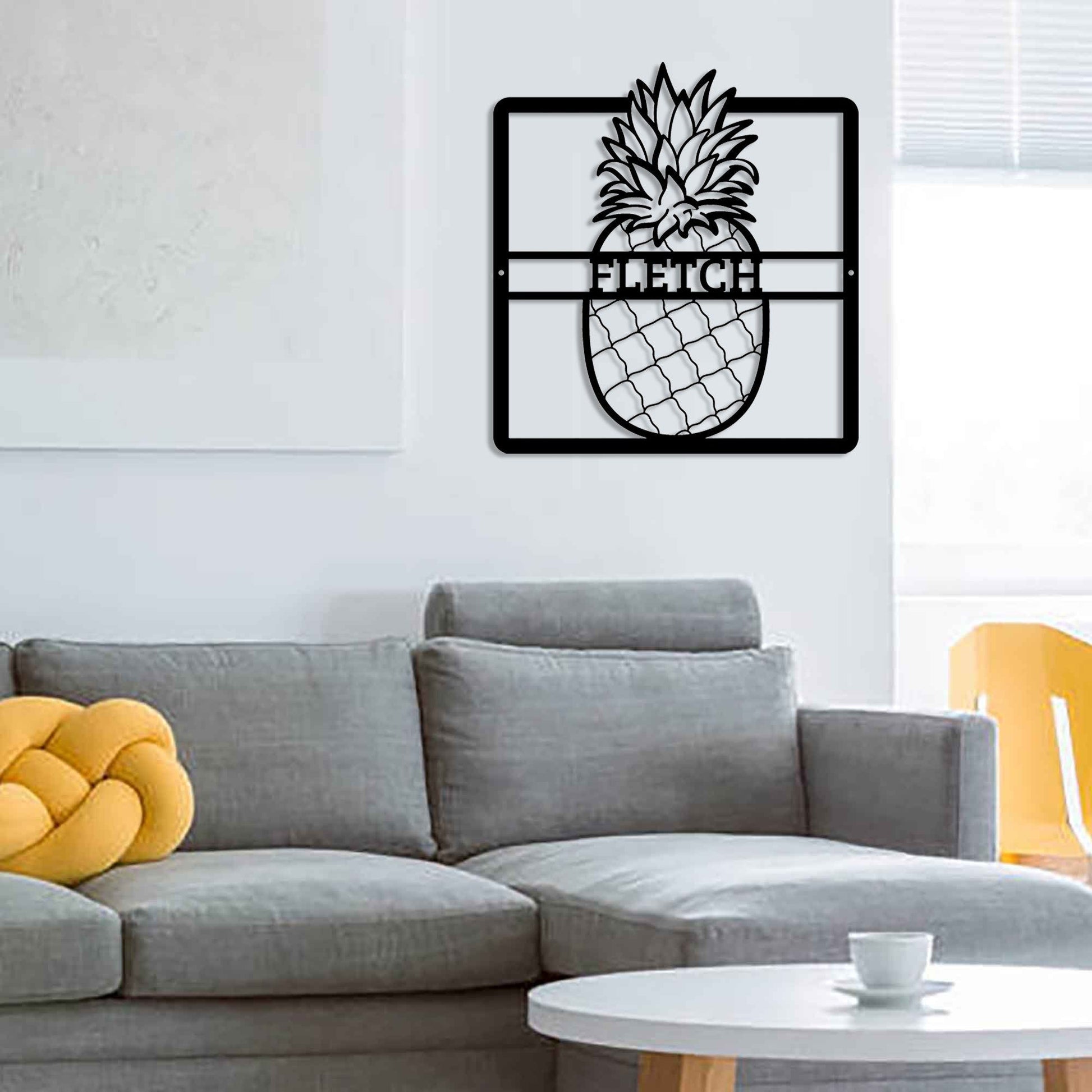 Personalized handmade Custom Metal Address Sign/PineappleMetal House Numbers/Pineapple Decor/Hawaiian Tropical Decor/Housewarming/LED Sign