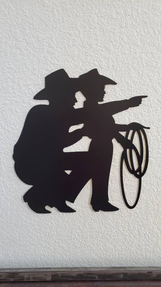 Cowboy and Son Metal Sign, Western Decor, Father's Day, Metal Sign, Cowboy Theme Nursey, Metal Wall Art, Western Signs, Western Decor
