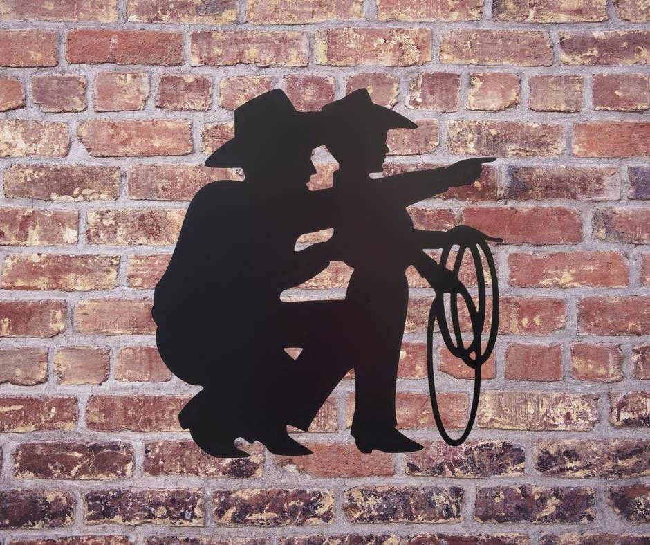 Cowboy and Son Metal Sign, Western Decor, Father's Day, Metal Sign, Cowboy Theme Nursey, Metal Wall Art, Western Signs, Western Decor