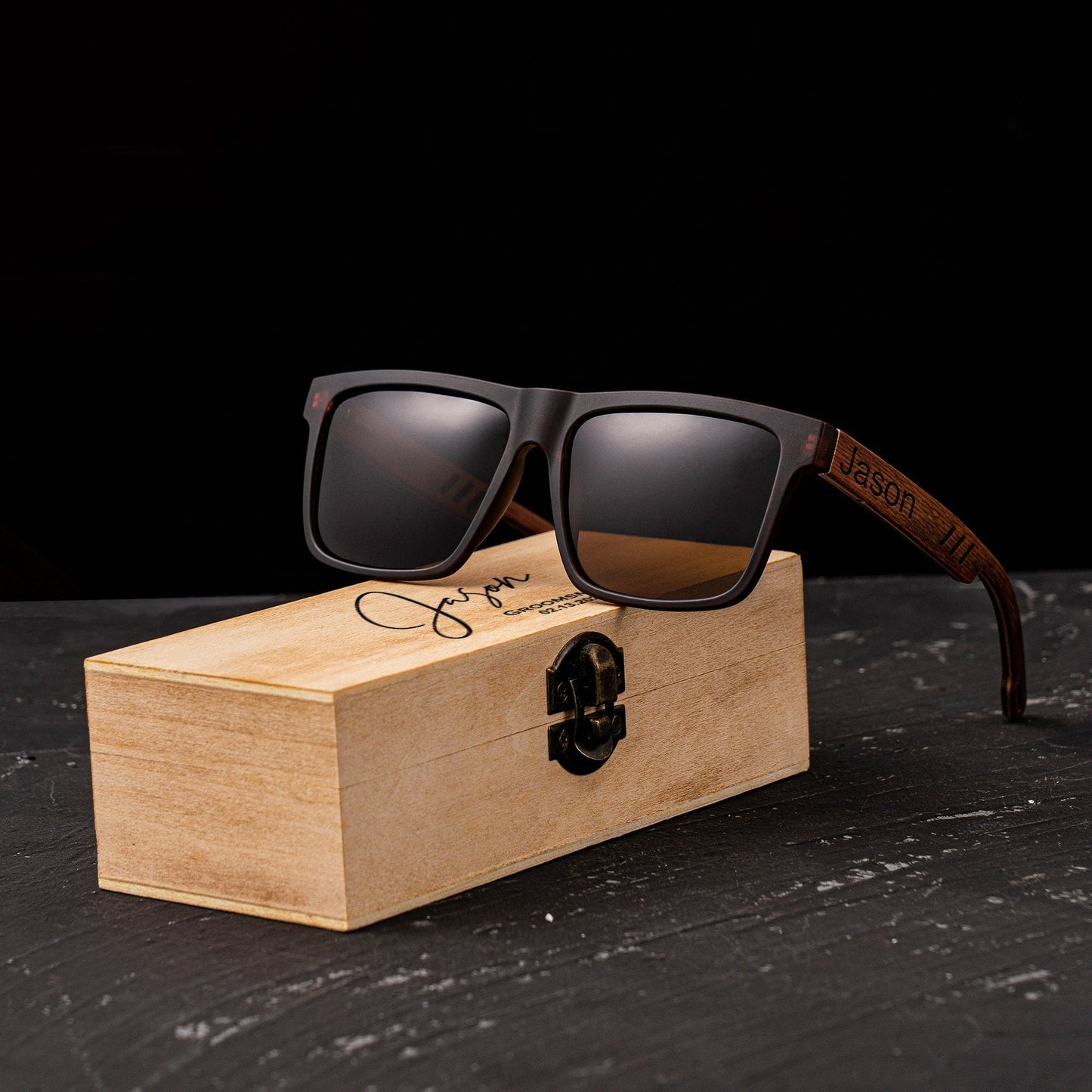 Personalized Wooden Sunglasses, Groomsmen Gifts, Groomsmen Proposal, Custom Engraved Unisex Sunglasses, Mens Gift, Groomsmen Sunglasses