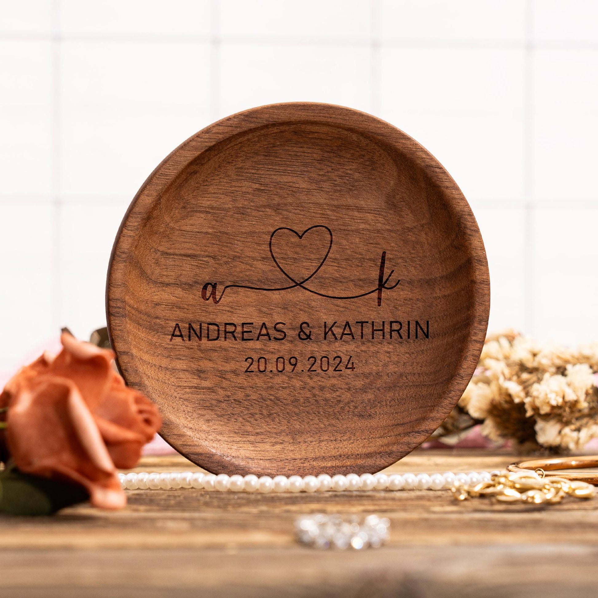 Personalized Ring Dish, Engagement Gifts, Wedding Ring Dish, Custom Jewelry Dish, Wood Ring Holder, Engagement Ring Dish, Anniversary Gifts