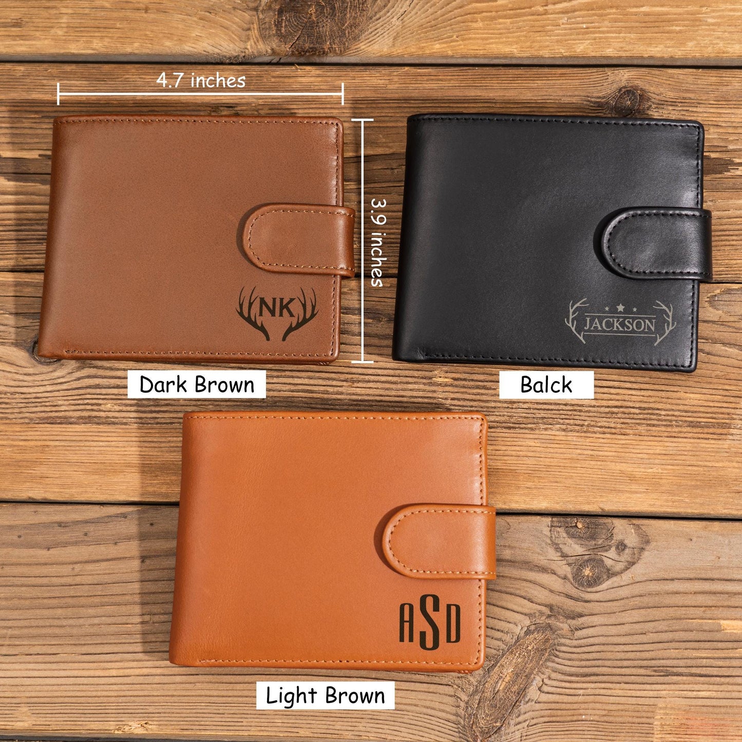 Personalized Mens Leather Wallet, Custom Engraved Wallet, Groomsmen Wallet, Boyfriend Gift, Anniversary Gift for Him, Christmas Gift for Dad